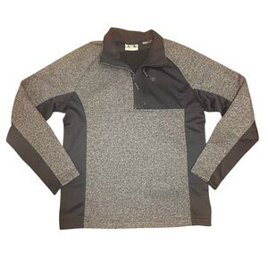 Spyder Men’s Quarter Zip Pullover Fleece Jacket Gray Black‎ Size Large